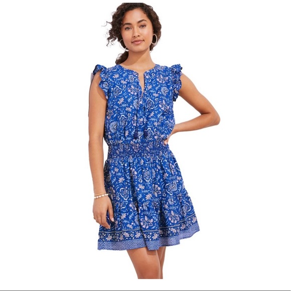 Vineyard Vines Dresses & Skirts - NWT Vineyard Vines Women's Anegada Floral Ruffle Sleeve Dress in Ocean Breeze